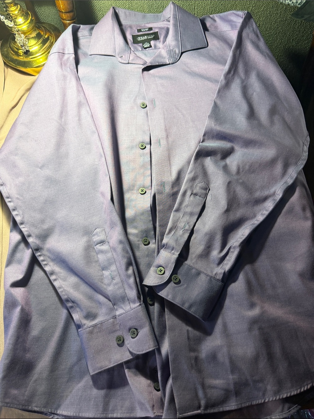 Kenneth Cole Men's Lavender Button-Up Dress Shirt